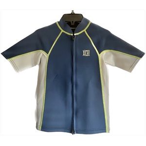 Xcel Youth Short Sleeved Wet Suit Top, Navy Blue, size youth 12.